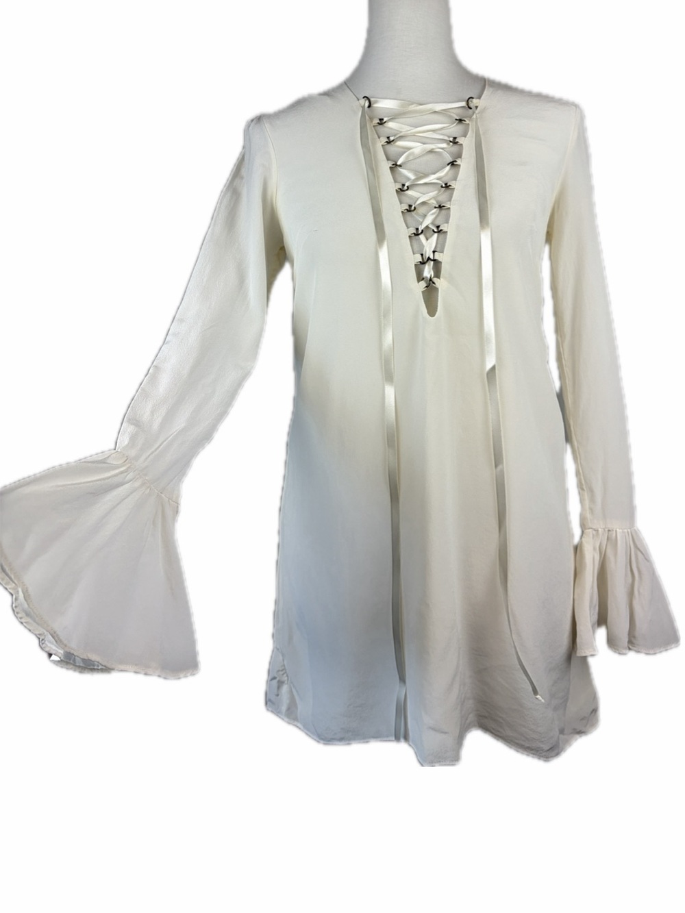Stone Cold Fox Silk Franklin Lace Up Dress Sz S or 1 Fairy Ren Faire Boho FLAWS